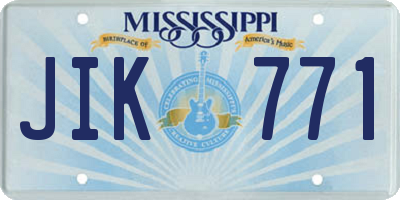 MS license plate JIK771
