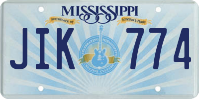 MS license plate JIK774