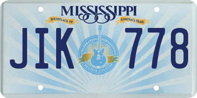 MS license plate JIK778