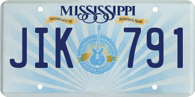 MS license plate JIK791
