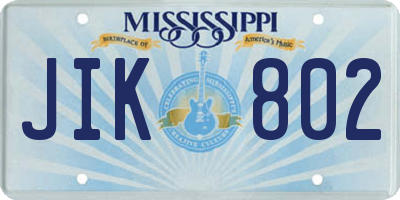 MS license plate JIK802