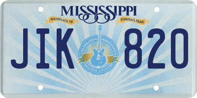 MS license plate JIK820