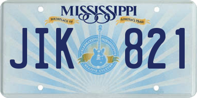 MS license plate JIK821