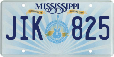 MS license plate JIK825