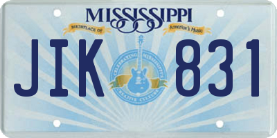 MS license plate JIK831