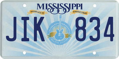 MS license plate JIK834