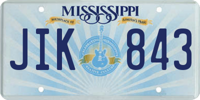 MS license plate JIK843