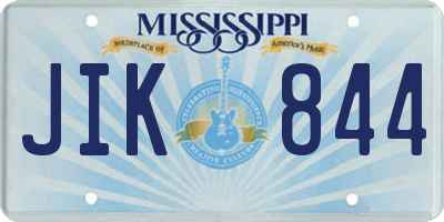 MS license plate JIK844