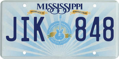 MS license plate JIK848