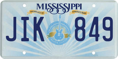 MS license plate JIK849