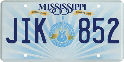 MS license plate JIK852