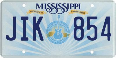 MS license plate JIK854