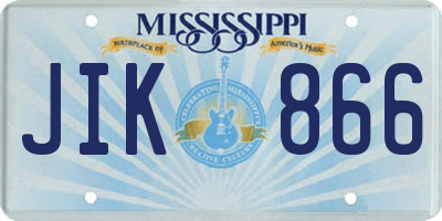 MS license plate JIK866