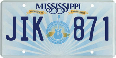 MS license plate JIK871