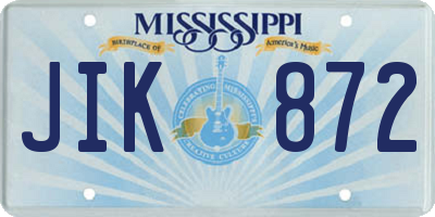 MS license plate JIK872