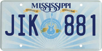 MS license plate JIK881