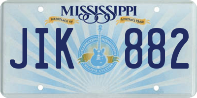 MS license plate JIK882