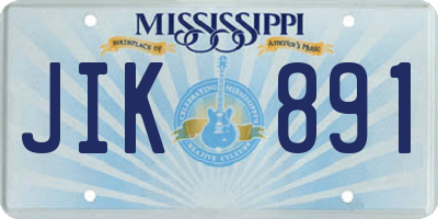 MS license plate JIK891