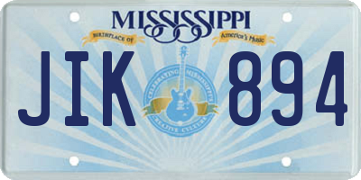 MS license plate JIK894