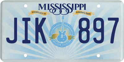 MS license plate JIK897