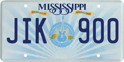 MS license plate JIK900