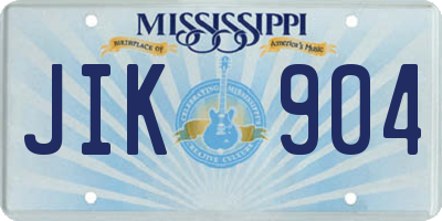 MS license plate JIK904