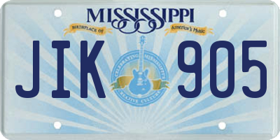 MS license plate JIK905