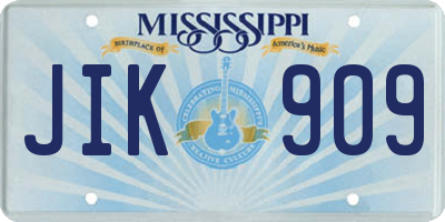 MS license plate JIK909