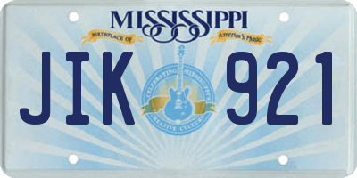 MS license plate JIK921