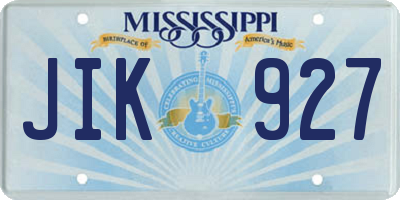 MS license plate JIK927