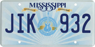 MS license plate JIK932