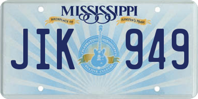 MS license plate JIK949
