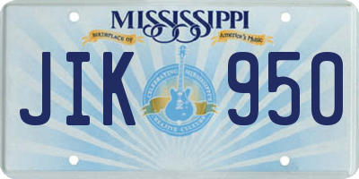 MS license plate JIK950