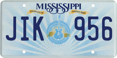MS license plate JIK956