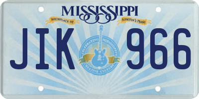 MS license plate JIK966