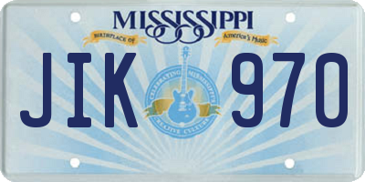 MS license plate JIK970