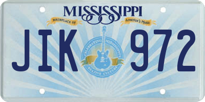 MS license plate JIK972