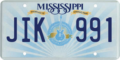 MS license plate JIK991