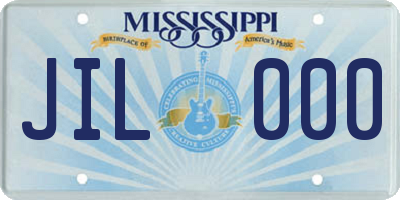 MS license plate JIL000