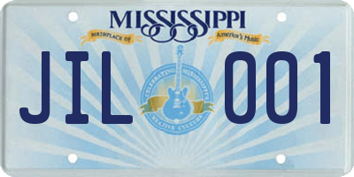 MS license plate JIL001