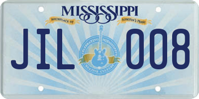 MS license plate JIL008