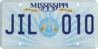 MS license plate JIL010