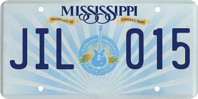 MS license plate JIL015