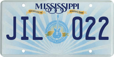 MS license plate JIL022