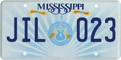 MS license plate JIL023