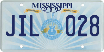 MS license plate JIL028