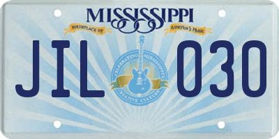 MS license plate JIL030
