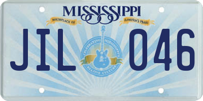 MS license plate JIL046