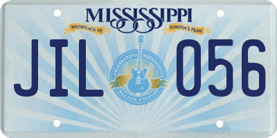 MS license plate JIL056