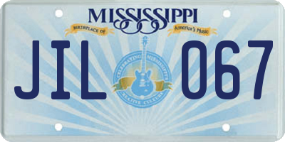 MS license plate JIL067